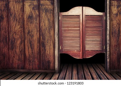 Old western swinging Saloon doors - Shutterstock ID 123191803
