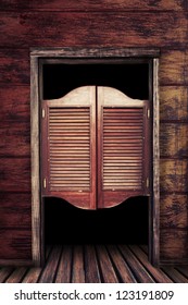 Old western swinging Saloon doors - Shutterstock ID 123191809
