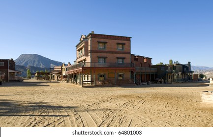 Old Western Town Film Set At Mini Hollywood Spain