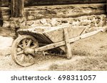 old wheelbarrow - nice closeup - photo