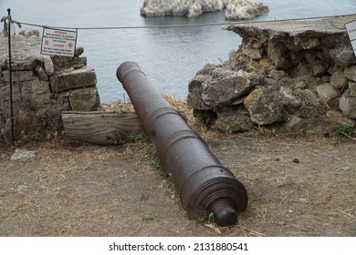 Old Wheeled Cannon Or Gun Carriage 