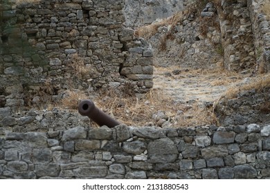 Old Wheeled Cannon Or Gun Carriage 