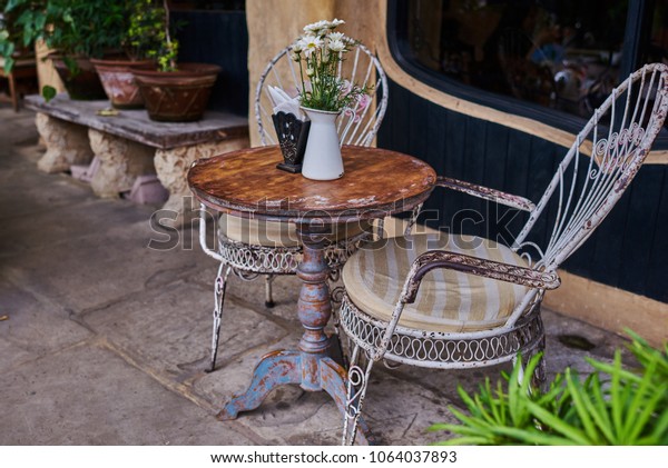 Old White Antique Wrought Iron Furniture Stock Photo Edit Now