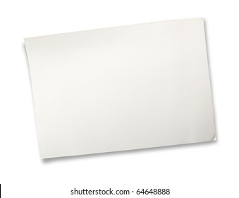 Old White Card Board Isolated On White.