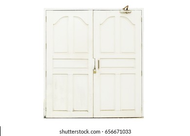 Old White Door Isolated On White Background