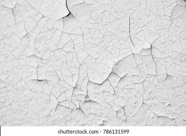 Old White Paint Wall With Crack Texture