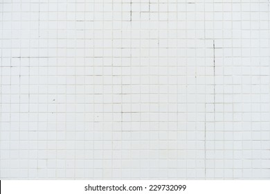 Old White Tile Wall Background.