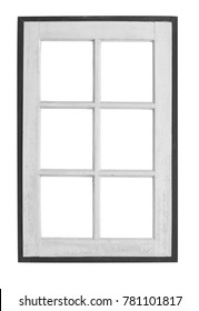 Old White window vintage style isolated background,Clipping path