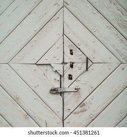 Old White Wood Barn Door