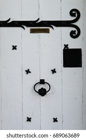 Old White Wooden Medival Door