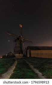 Old windmill in the night