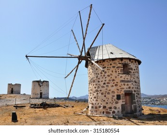 Old Windmills In Bodrum, Mugla, Turkey