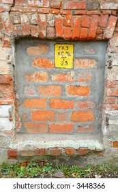 Old window bricked. Texture for design.