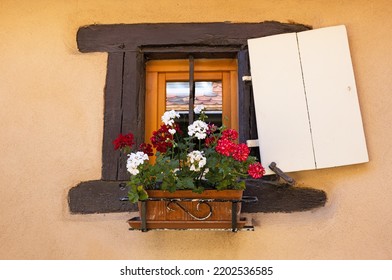 Old Window Closeup In Alsace Village France