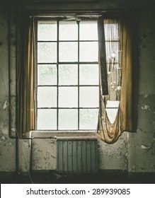 Old Window With Curtain