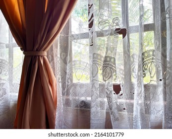 Old Window Curtain That Already Last Years