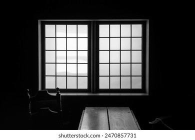The old window in a room