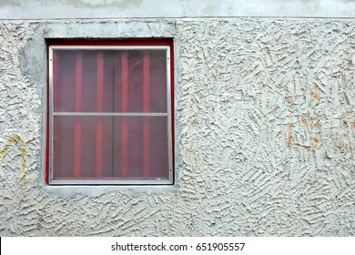 Old Window with Stucco Background.