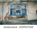 old windows In abondoned  building