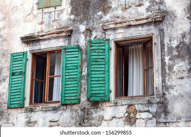 old windows in an old building