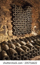 Old Wine Bottle In Cellar