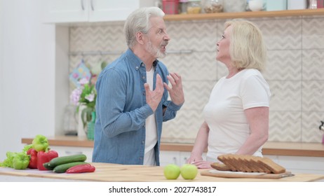 Old Woman Arguing With Old Man In Kitchen 