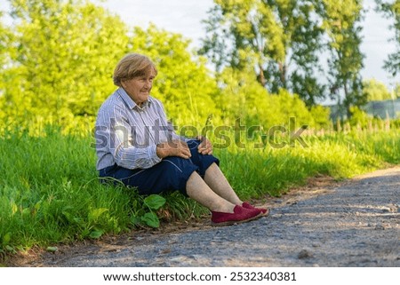 Similar – Senior woman in wheelchair