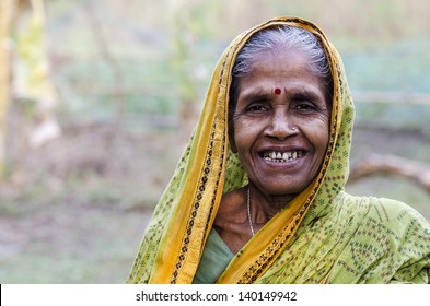 An Old Woman In An Indian Village