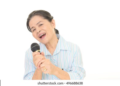 Old Woman Singing Karaoke