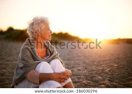 Similar – Image, Stock Photo Elderly woman relaxing outdoors with Colombian Guarapo