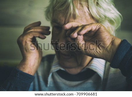 Old women  is crying