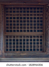 An Old Wood Door In The Japanese Temple 