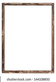 Old Wood Frame Isolated On White.