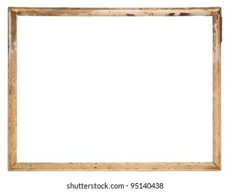 Old Wood Frame Isolated On The White