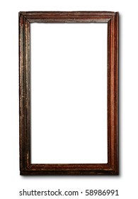 Old Wood Frame On White Background