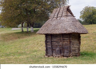 Old Wood Mini Barn In Ukraine. History Chicken Coop