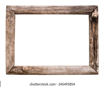 Old Wood Picture Frame Isolate On White