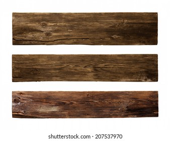 Old Wood plank, isolated on white background - Shutterstock ID 207537970