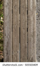 Old Wood Planks, Wooden Bench Top View