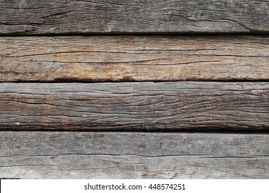 Old wood railway sleepers abstract architecture construction decor vintage wood old surface wood texture natural background design 