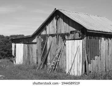 Old Wood Shed On Farm