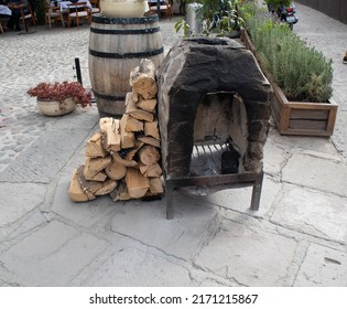 Old Wood Stove In A Touristic Place