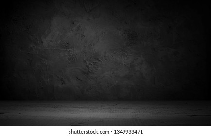 Old wood table top with smoke in the dark background. - Shutterstock ID 1349933471