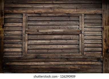 Old Wood Wall With Window For Background.