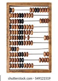 Old wooden abacus isolated on a white background