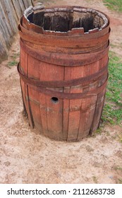 Old Wooden Barrel Close Up