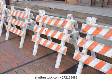 Old Wooden Barricade On Side Street 