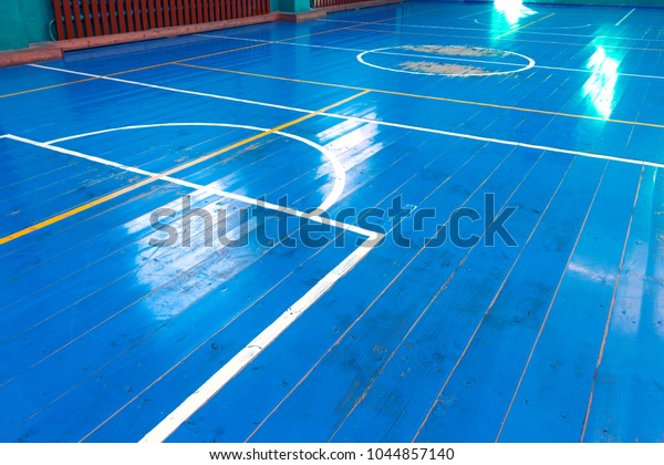 Old Wooden Basketball Court Floor Stock Photo Edit Now 1044857140
