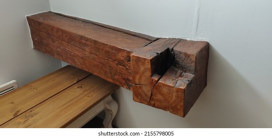 The Old Wooden Beam Is Visible