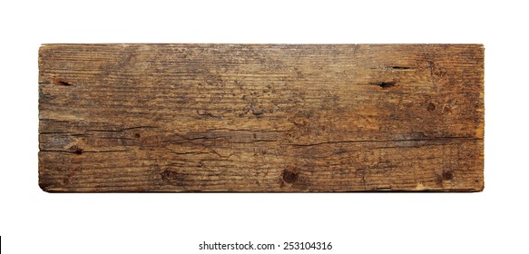 old wooden board isolated on white background